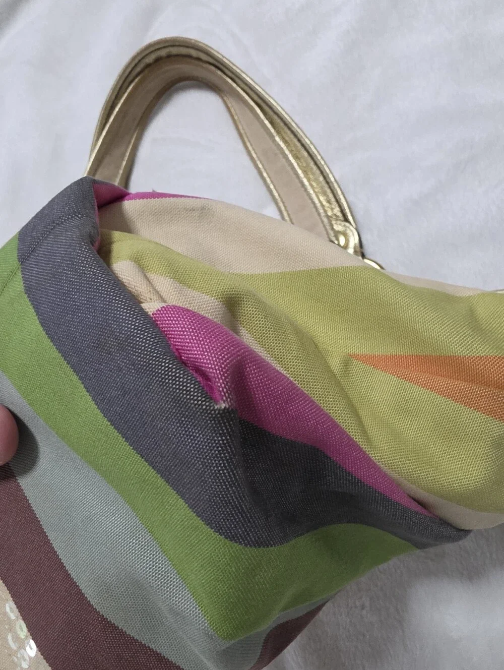 Coach POPPY Legacy Stripe Glam Tote